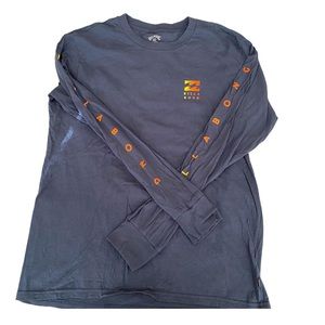 Men's Long Sleeved Billabong Shirt-Navy Medium